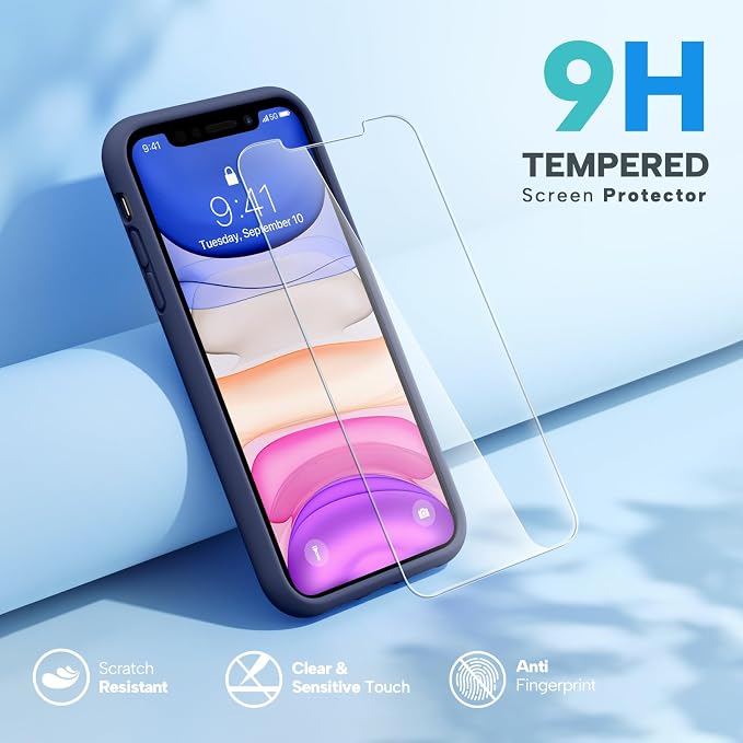Miracase Silicone for iPhone 11 Phone Case, Dark Blue | Soft Anti-Scratch Microfiber Lining, Premium Silicone Cover Shockproof Drop Protection Phone Case for 11 - Image 2