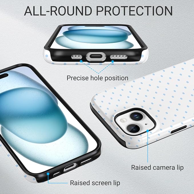 TPU Phone Case for iPhone 14, MagSafe Wireless Charging Compatible, Shockproof Slim Fit Protective Cover with Anti-Yellowing & Raised Camera Protection (Polka dot 3, iPhone 14) - Image 3