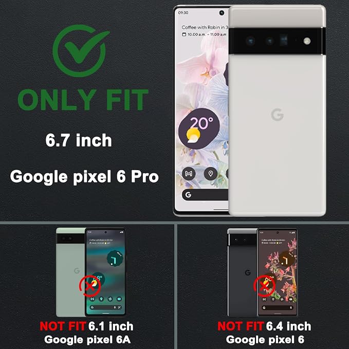 for Google Pixel 6 Pro Case with Slide Camera Cover & Screen Protector (2 PCS), Pixel 6 Pro Case Build in 360° Rotating Ring Kickstand, Military Grade Protective Case for Google 6 Pro Case, Pink - Image 3