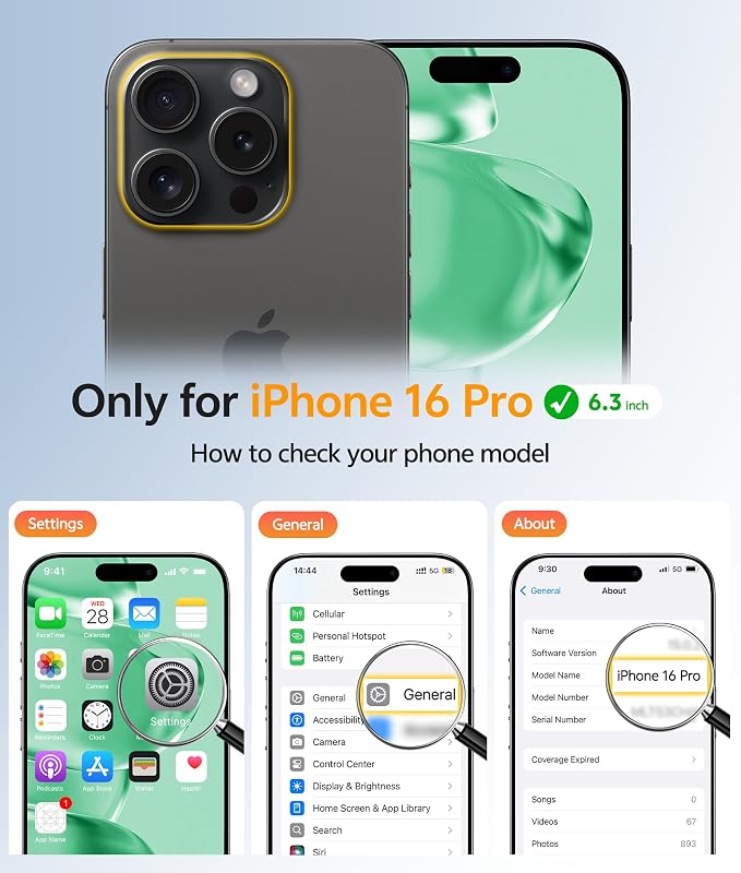 FNTCASE for iPhone 16 Pro Case, Fit for Magsafe, with Screen Protector | Full Camera Protection, Translucent Matte, 14FT Military Grade Drop Proof, Shockproof Protective Phone Cover, Green - Image 2
