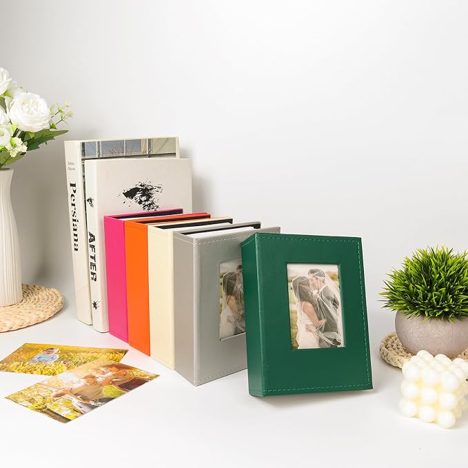 RECUTMS 4x6 Photo Album 100 Pockets Leather Small Albums for Family Beige | White Page, Hold 100 Vertical Photos, Travel Anniversary Wedding Picture Book, DIY Front Window, Birthday Graduation Gifts - Image 7
