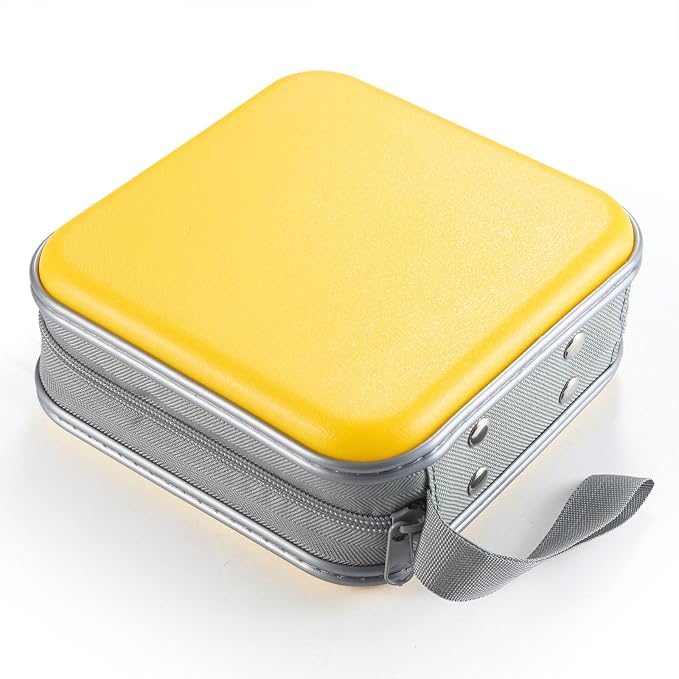 LIOVODE DVD Case, 48 Capacity Hard Plastic CD Case Holder for Car | DVD Storage, Hand Strap, Zipper Closure, Scratch-Resistant Sleeves, CD Storage for Music Blu-Ray Game Disc for Travel Office - Image 5