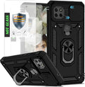 for Moto One 5G Ace Case Moto G 5G(2020) Case,with Nano Explosion-Proof Film[2 Pack], Military Grade Shockproof with Kickstand Protective Case for Motorola Moto One 5G Ace,Inky by AYMECL