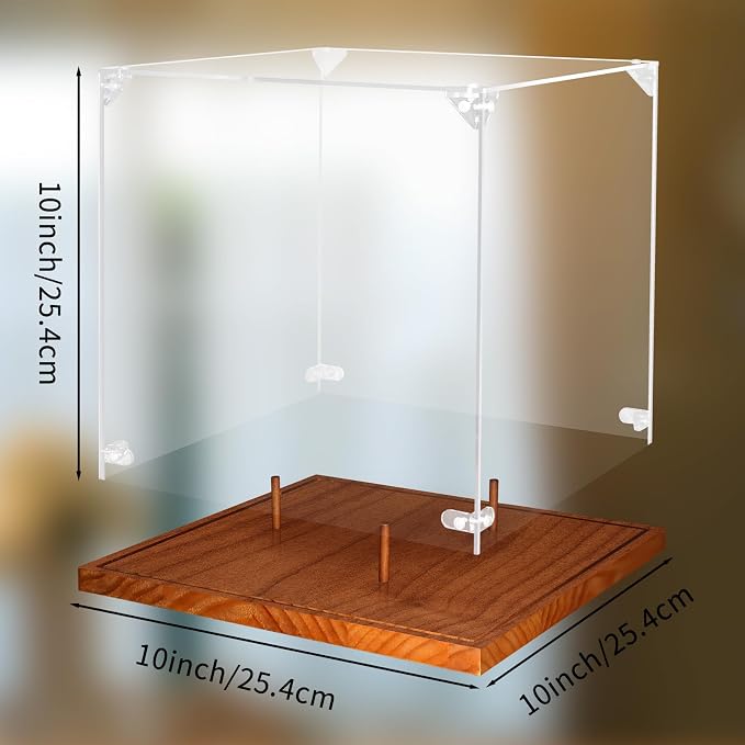Clear Acrylic Basketball Display Case with Wood Base & Tee, Memorabilia Stand Cube Holder, Dust Protection Transparent Storage Box for Single Ball Souvenir Basketball Collections - Image 2