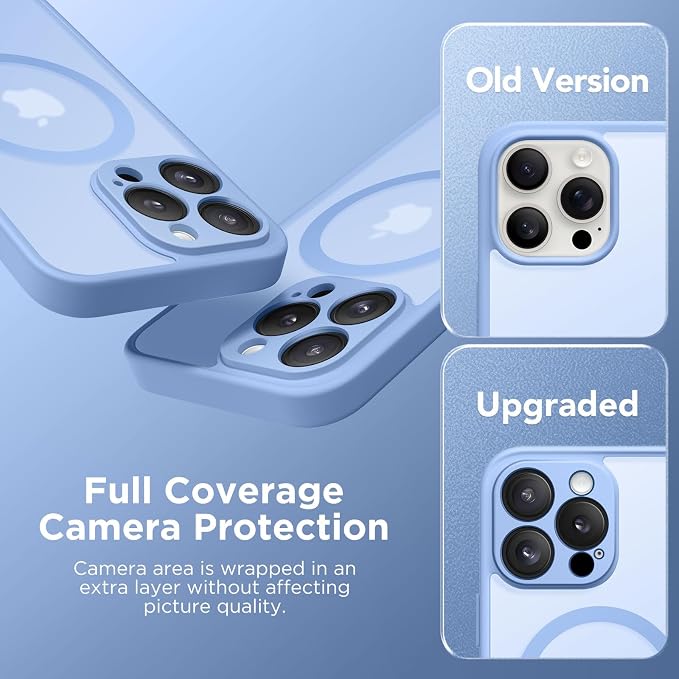 CAPRARO for iPhone 13 Pro Case, Compatible with MagSafe | Upgraded [Full Camera Protection] Shockproof Protective Slim Translucent Matte Magnetic Phone Case 6.1'', Snow Purple - Image 6
