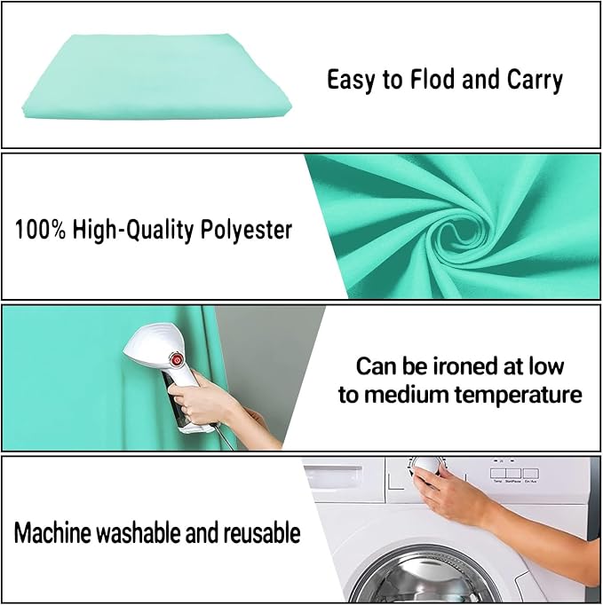 Turquoise Photography Backdrop for Photoshoot, Fabric 10x10ft | Polyester Studio Photo Backgrounds, Non Reflective, Easy to Hang, for Portrait Shoot, Product, Party Decor, Video Creation - Image 7