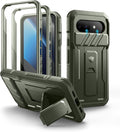Dexnor for Google Pixel 10a Case with Slide Camera Cover & 2 Front Frames & Built-in Screen Protector & Kickstand, Full-body Shockproof Protective Cover Heavy-duty Rugged Bumper Cases,Army Green(2026) by Dexnor