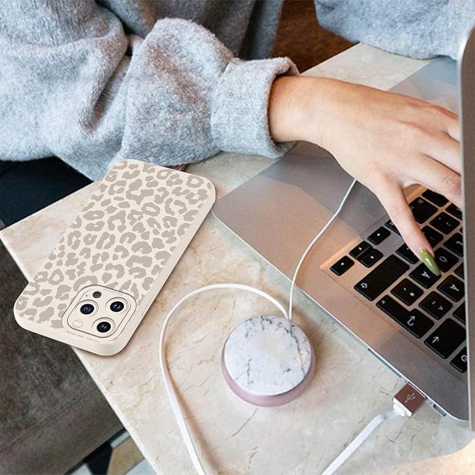 Cute Cheetah Print Phone Case for iPhone 15 Pro White Luxury Leopard Case 6.1", Aesthetic Pattern Design Cover Full Camera Lens Protective Shockproof Soft Slim TPU Funda for Women Girls - Image 7