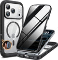 Miracase for iPhone 17 Pro Max Case with Privacy Screen Protector, Black | Compatible with MagSafe, 360° Full Body Protection, Full Camera Protection, Military-Grade Shockproof Phone Case 6.9" by Miracase