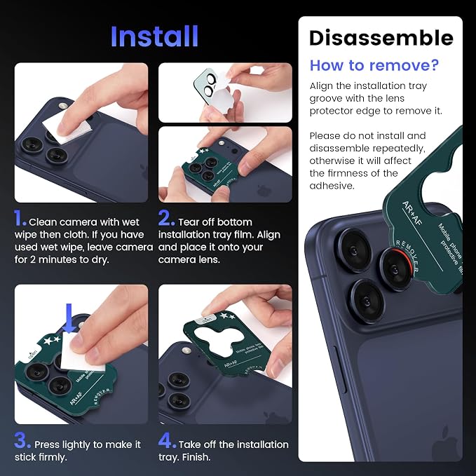 Tensea Camera Lens Protector Compatible for iPhone 17 Pro Max/17 Pro | Metal Aluminum Alloy Tempered Glass Cover Camera Screen Protector Accessories, Case Friendly - Image 7