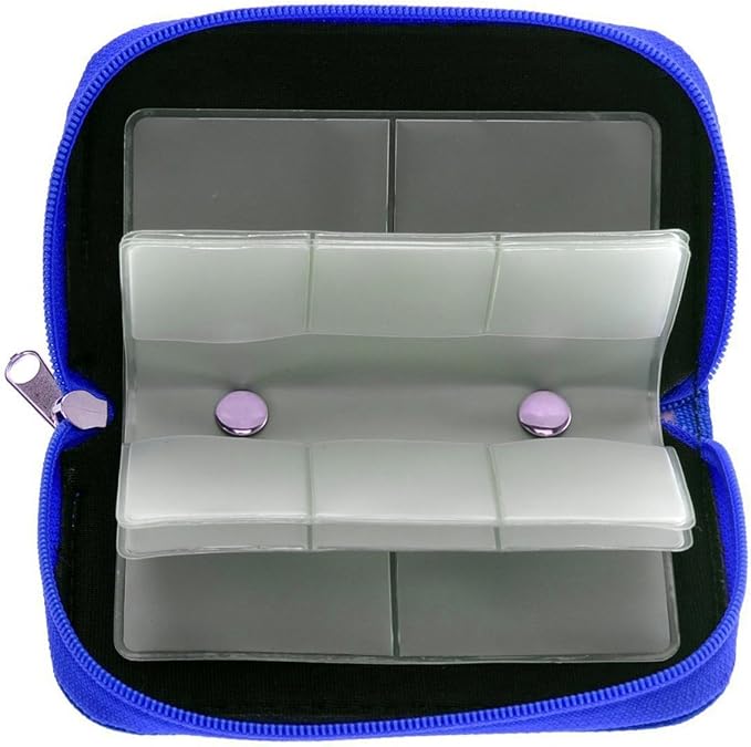 Memory Card Case - Carrying Case Suitable for Micro SD, Mini SD and 4X CF, Card Holder Bag Wallet for Media Storage Organization (Blue) - Image 2