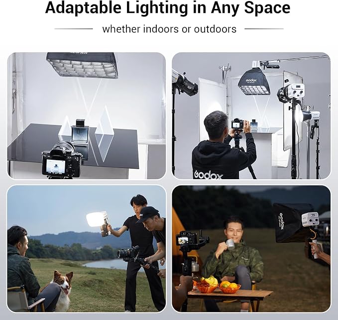 Godox ML60IIBi with Handheld Bracket, 70W Bi-Color LED Video Light, Handheld LED Light with Quiet Cooling Fan, Portable COB Continuous Output Lighting, 11 FX Effects 0-100% Brightness - Image 8