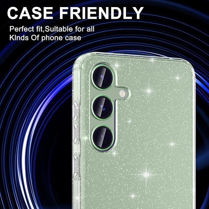 for Samsung Galaxy S25 Camera Lens Protector, Individual Metal Ring Tempered Glass Lens Cover, [Strong Adsorption] Scratch Resistant Ultra-Thin HD Clear Lens Cover, 1 Set-Light Green - Image 5
