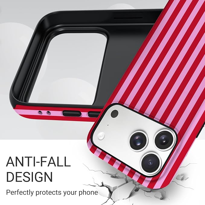 TPU Phone Case for iPhone 17 Pro, MagSafe Wireless Charging Compatible, Shockproof Slim Fit Protective Cover with Anti-Yellowing & Raised Camera Protection (Stripes 4, iPhone 17 Pro(6.3")) - Image 5