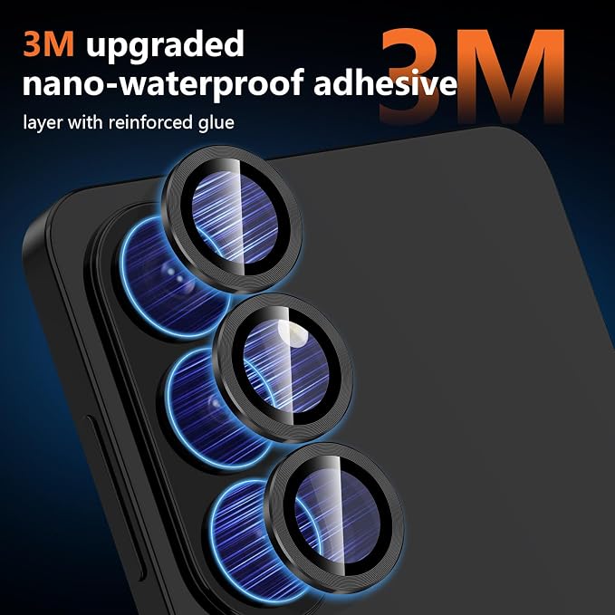 for Samsung Galaxy S26 Camera Lens Protector, Individual Metal Ring Tempered Glass Lens Cover, [Strong Adsorption] Scratch Resistant Ultra-Thin HD Clear Lens Cover, 1 Set-Black - Image 4