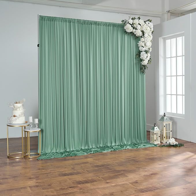 10 ft x 50 ft Sage Green Backdrop Curtains for Parties, Wrinkle Free Sage Green Photography Backdrop Drapes for Wedding Boys Birthday Baby Shower Bridal Shower Party - Image 6