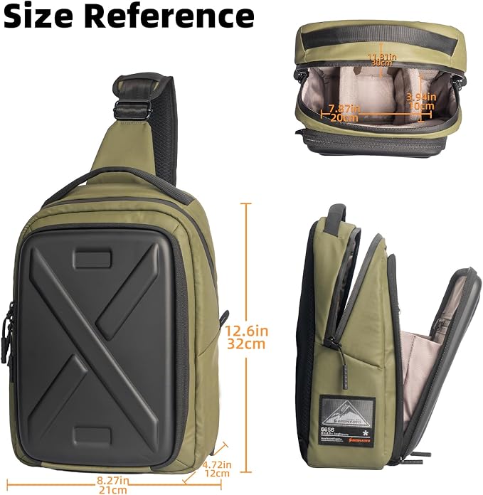 Besnfoto Camera Hardshell Case Crossbody Camera Sling Bag Small Waterproof Photography Bag for Mirrorless and DSLR Cameras - Image 4
