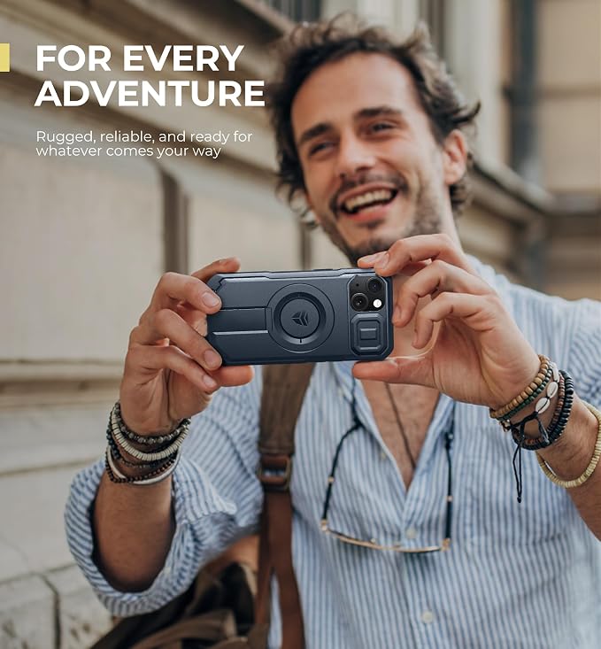 Dexnor for iPhone 13/14 Case with Slide Camera Cover & Adjustable Kickstand, Compatible with MagSafe, Rugged Shockproof Bumper Cases Heavy-Duty Magnetic Protective Cover,6.1 inch,Navy Blue - Image 7