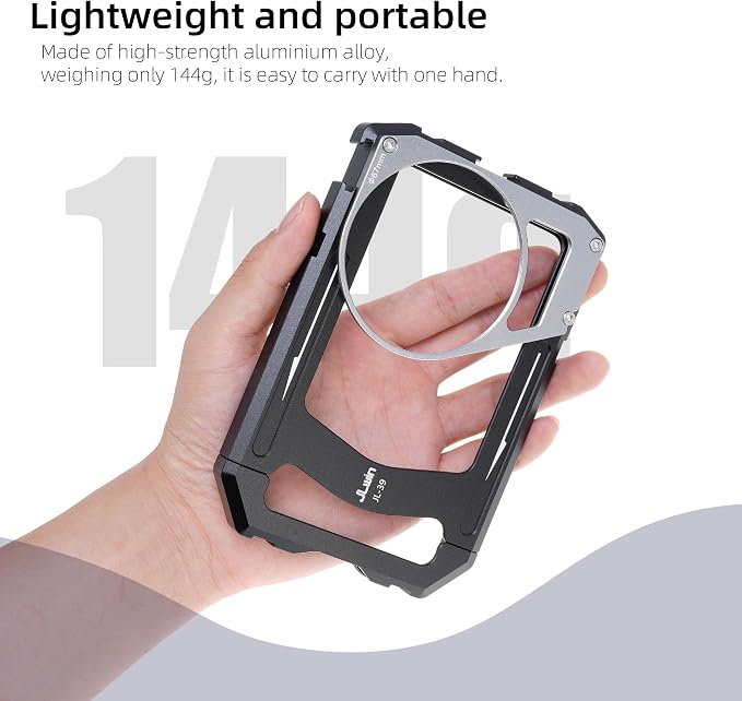 FocusFoto Universal Phone Cage with 67mm Filter Adapter, Aluminum Smartphone Video Rig Kit with Dual Handles, Handheld Filmmaking Vlogging Case Stabilizer for Videomaker - Image 7