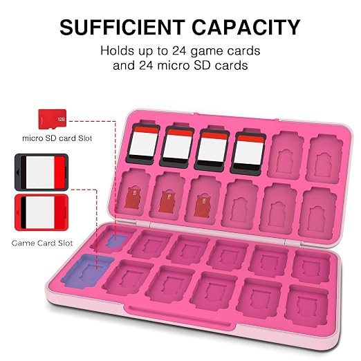 HEIYING Switch Game Case with 48 Precise Slots for Nintendo Switch 2 / OLED | Portable Game Card Holder, Hard ABS Shell with Soft Silicone Lining, Precise Card Slots,Magnetic Closure for Easy Access - Image 2