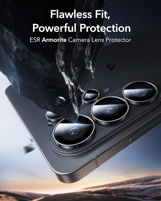 ESR for Samsung Galaxy S26 Ultra Camera Lens Protector, 1 Pack, Black | Individual Camera Cover, 9H Tempered Glass, Original Camera Clarity, Scratch-Resistant, Case Friendly - Image 2