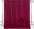 10ft x 10ft Burgundy Backdrop Curtains for Parties, Polyester Fabric Backdrop Drapes with Rod Pockets for Weddings, Birthday, Halloween, Photography, Christmas Party Background Curtain, 2 Panels by Tisspoms