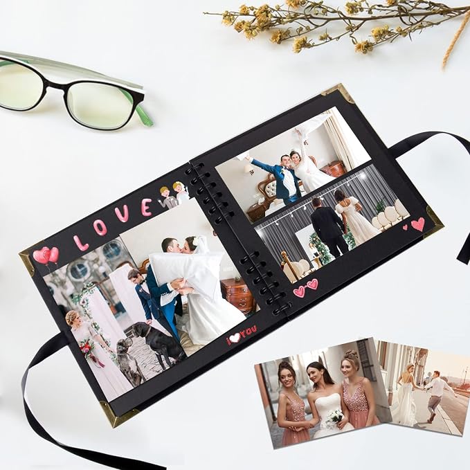 LOYALBOOK 8 x 8 inch DIY Scrapbook Album 60Pages For Wedding Family Photo | Nice Thick Sturdy&Well-Made Good Value Craft Parties Birthday Dinners Graduation Ceremonies Diplomas Storage - Image 4