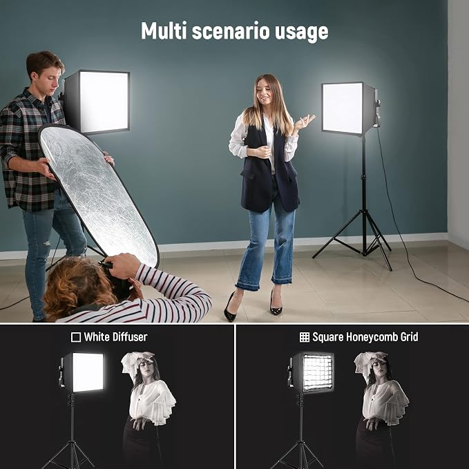 NEEWER 12.2"x11.4" Foldable Softbox Diffuser with Grid and Bag for NL660/SNL660/RGB660/RGB660 Pro/RGB660 PRO II LED Video Light Panel, Studio Photo Portrait Photography YouTube Video Soft Lighting | 12.2"x11.4", Foldable, LED Video Light Panel Diffuser... - Image 6