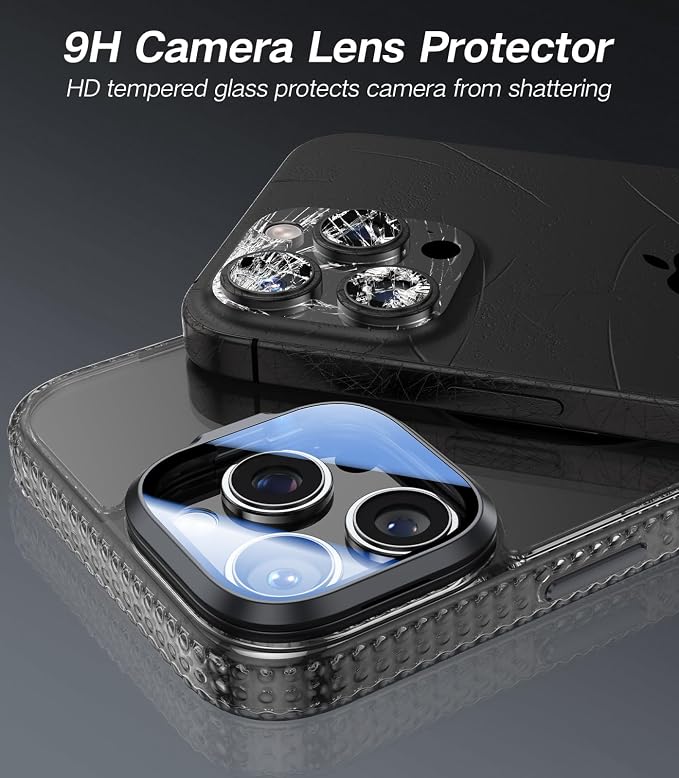 VOFATA [Upgraded] for iPhone 16 Pro Max Case with Camera Cover Stand [Fit for MagSafe][9H Camera Lens Protector] Mil-Grade Protection Transparent Magnetic iPhone 16 Pro Max Phone Case, Clear Black - Image 2