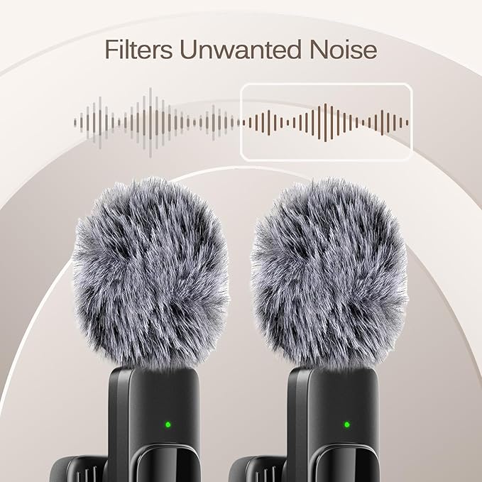 Professional Wireless Lavalier Lapel Microphone for iPhone, iPad, Mini Video Recording Mic for Interview Video Podcast Vlog YouTube & Livestream, Noise Reduction, Plug & Play, 2 Pack (Type-C port) - Image 3