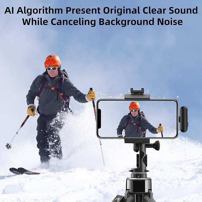 NPTCL Wireless USB Microphone for PC Laptop Computer iPhone 17/16 Android | Ai Noise Reduction, Type C Clip on Mic, 328Ft Transmission, 35H Charging Case for Audio Recording Podcast Youtube Streaming - Image 2