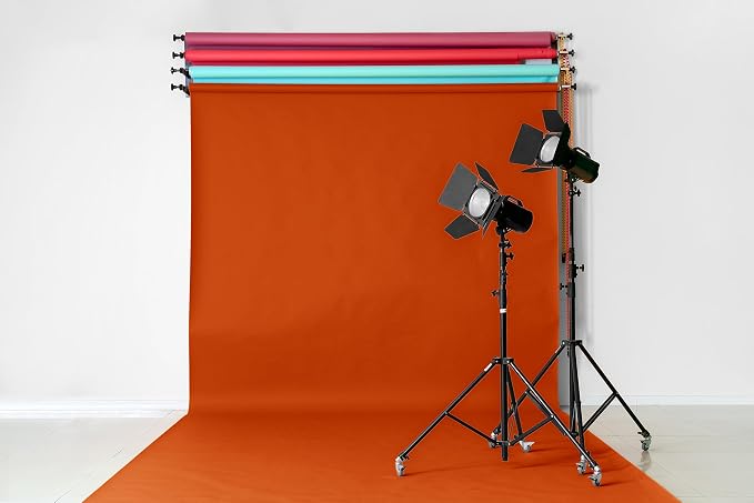 Denny Mfg Seamless Paper Backdrop for Photoshoot, Orange, 86 in x 36 ft | Photography Backdrop, Matte Finish for Portraits, Product Photos and Video Shoots, with Free Roll Gaffer Tape (2 in x 13 ft) - Image 10
