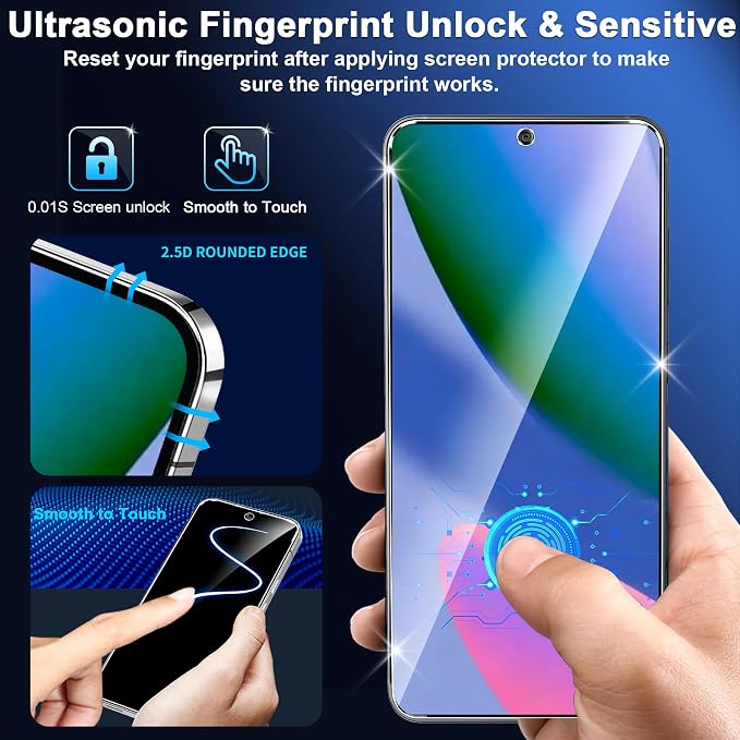 letosan 3 Pack for Google Pixel 11 Pro Screen Protector Tempered Glass + 3 Pack Camera Lens Protector, Military Grade Shatterproof, 9H Hardness, Fingerprint Unlock,Case Friendly 6.3 Inch - Image 7