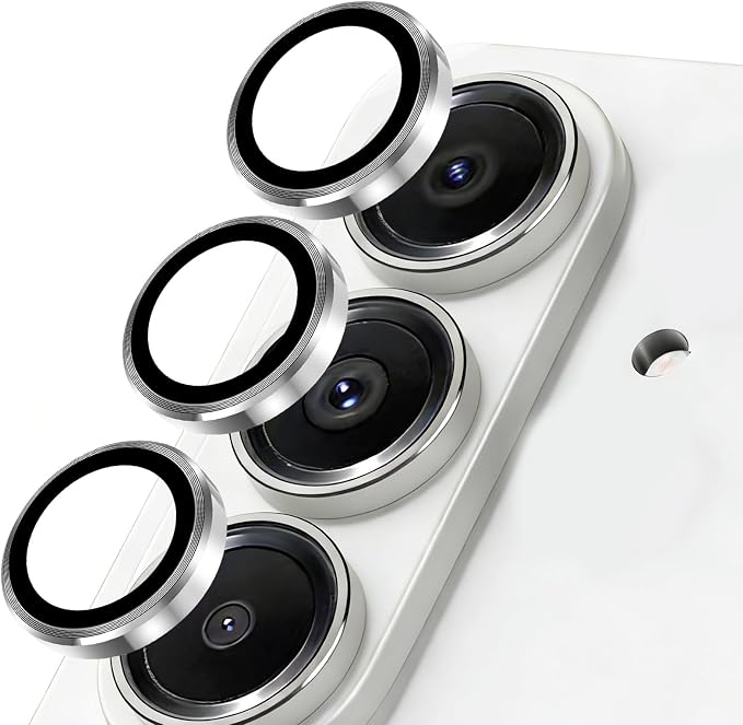 SiHPuoy 2Set Camera Lens Protector for Samsung Galaxy S26/S26 Plus, Silver | 9H+ Tempered Glass, Military Grade Shatterproof,Anti-Scratch, Case Friendly,HD Metal Camera Cover,Does not Affect Night Shots by SiHPuoy