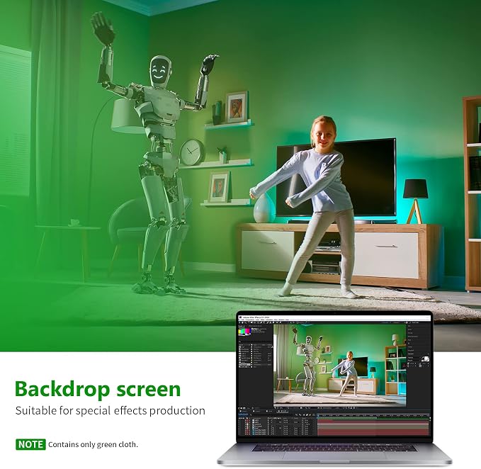 NEEWER 6x9 feet/1.8x2.8m Photo Studio 100% Pure Polyester Collapsible Backdrop Background for Photography, Video and Television (Backdrop Only) - Green - Image 4