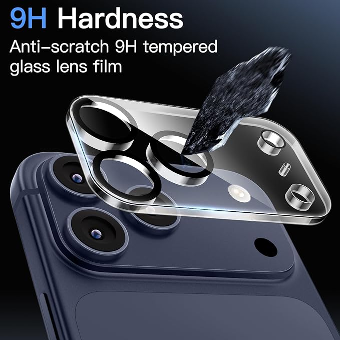 JETech Camera Lens Protector for iPhone 17 Pro Max, Clear, 3-Pack | 9H Tempered Glass, HD Clear, Anti-Scratch Protection, Night Shot Compatible, Case-Friendly - Image 4
