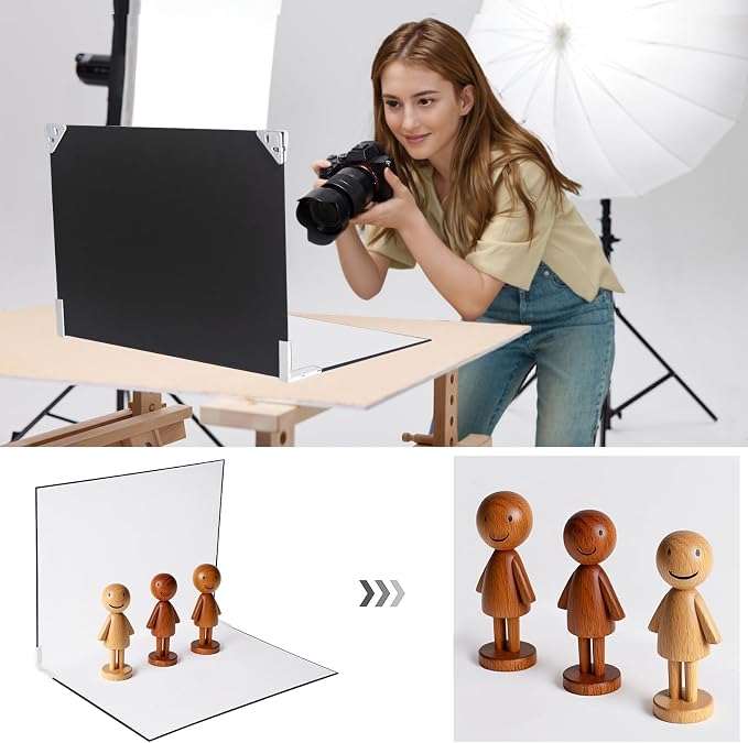 Yoocheese Photo Backdrop for Product Photography, 16.5×11.7in Compact Kit | Tabletop photography for food, jewelry, beauty and small products. For UGC creators, online sellers and small businesses. - Image 9