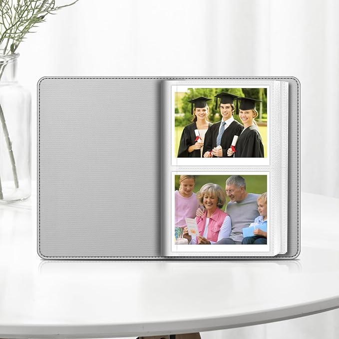 Fintie Photo Album for 3.5x4.25 Inch Polaroid Films, 64 Pockets | For Fujifilm Instax Wide Films, Polaroid Now+, Flip I-Type 600 Sx-70 Photos, Small Wallet Album, Memory Book, Vintage Black - Image 7