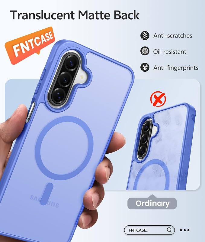 FNTCASE for Galaxy A17/A16 5G Phone Case, Fit for Magsafe, Screen Protector | Translucent Matte, 14FT Military Grade Drop Protection, Slim Shockproof Protective, for Samsung A 17 A 16 Cover, Ultramarine - Image 6