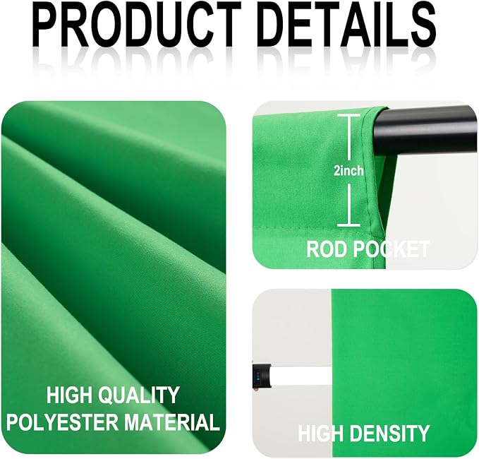 GFCC Greenscreen Backdrop Chromakey Streaming Photography, 6x9FT | Non-Reflective, Easy Hang, Multipurpose Background for Gaming Studio Photoshoot Christmas Party Video Recording High Density - Image 3