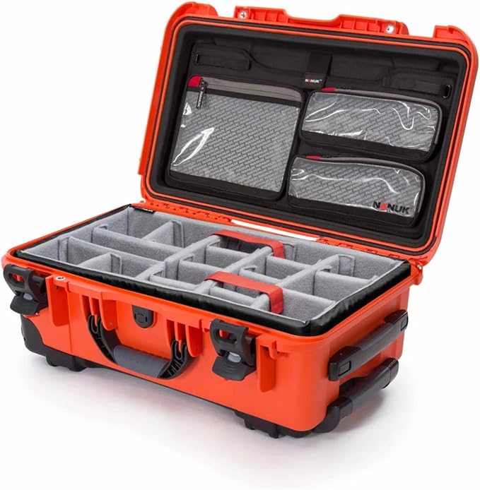 NANUK 935 Hard Case with Cubed Foam – Waterproof Protective Equipment Case with Wheels, 22” x 14” x 9” – Dustproof and Impact Resistant, Airline Carry-On Approved – Orange | 22' x 14' x 9' - Dustproof, Cubed Foam - Waterproof Protective Equipment with ... - Image 4