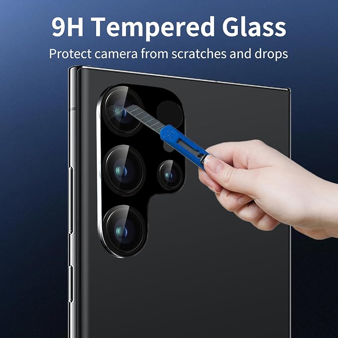3 Pack Camera Lens Protector for Samsung Galaxy S25 Ultra, Tempered Glass Camera Protector Lens Cover, Ultra HD, 9H Hardness, Anti-Scratch, Case Friendly, Easy to Install [No Affect on Night Shots] - Image 4