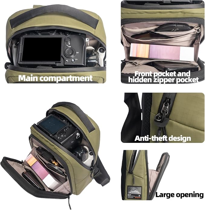Besnfoto Camera Hardshell Case Crossbody Camera Sling Bag Small Waterproof Photography Bag for Mirrorless and DSLR Cameras - Image 2