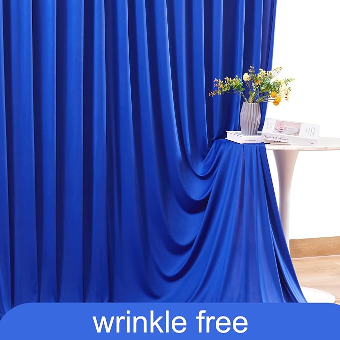 6 Panels Royal Blue Backdrop Curtain for Parties Wrinkle Free Blue Photo Curtains Backdrop Drapes Fabric Decoration for Wedding Birthday Party Baby Shower 30ft(W) x 10ft(H) - Image 6
