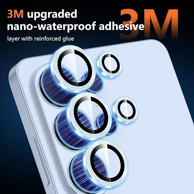 for Samsung Galaxy S26 Ultra Camera Lens Protector, Individual Metal Ring Tempered Glass Lens Cover, [Strong Adsorption] Scratch Resistant Ultra-Thin HD Clear Lens Cover, 1 Set-Blue - Image 4