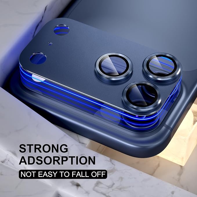 Choiche for iPhone 17 Pro Camera Lens Protector, Deep Blue | Metal Camera Cover with 9H Tempered Glass Lens Screen Protector Accessories, Strong Adsorption, Case-Friendly, 6.3-inch - Image 5