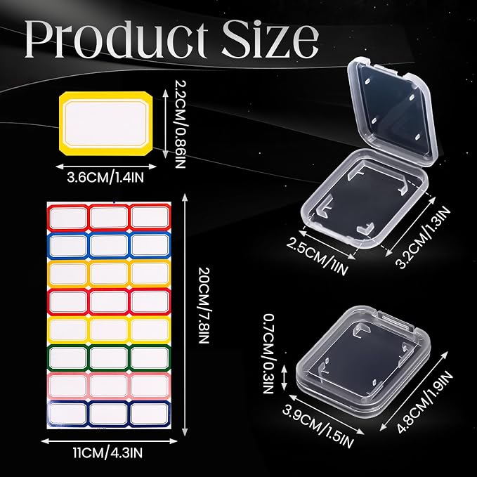 20 Pcs Clear SD Card Holder, Plastic SD Card Case with 24 Pcs Card Labels Standard SDHC SDXC Memory Cards Organizer Portable Photography Storage Accessories - Image 2