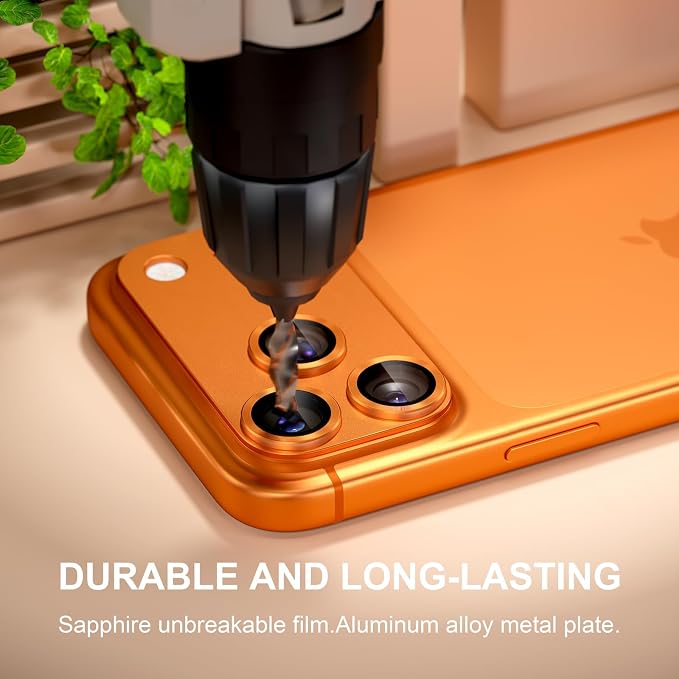for iPhone 17 Pro Camera Lens Protector, Cosmic Orange | [Military Grade Shatterproof] [Strong Adsorption] [Case Friendly] Matte Metal Tempered Glass Camera Screen Cover Accessories - Image 4
