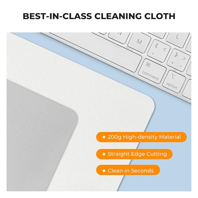 K&F CONCEPT Microfiber Lens Cleaning ClothX20,Glasses Cleaning,High Density | Individually Packaged,Percision Cleaning,Washable And Reusable,for Eyeglasses,Camera Lens,Screen Cleaning,White & Grey,MC01 - Image 3