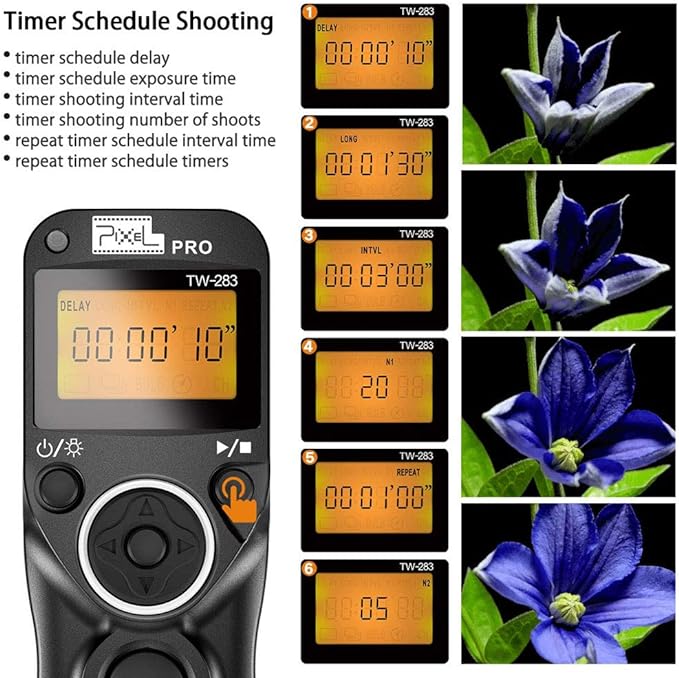 Remote Shutter Compatible for Canon, PIXEL Wireless Shutter Release Timer Remote Control E3/N3 Compatible for Canon Eos 1D 5D Mark IV 5D 6D 7D Mark R5 R6 50D 40D 30D 20D 10D D60 RP XT T7i 500D 90D - Image 6